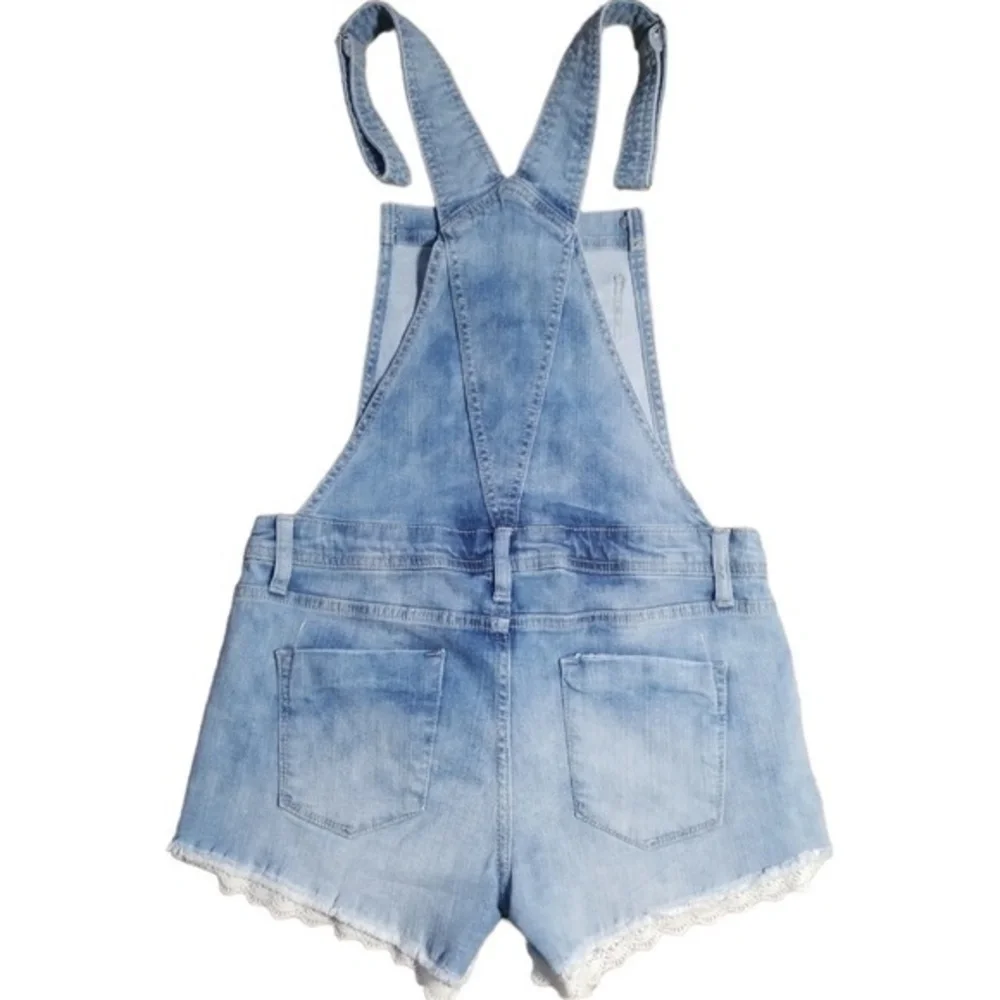 Mossimo Women's‎ Lace Denim Shortalls Overalls Sz. S